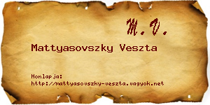 Mattyasovszky Veszta névjegykártya